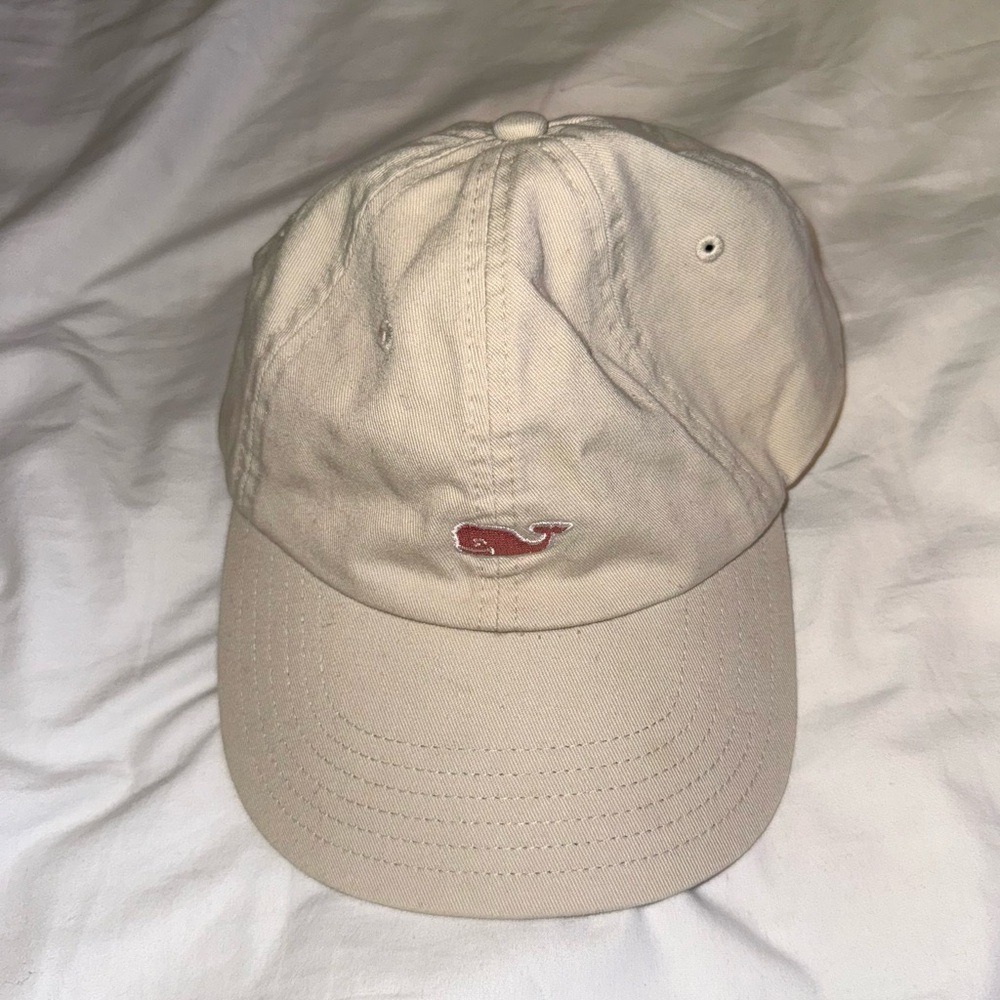 Vineyard Vines Unisex Beige Cotton‎ Whale Logo Adjustable Baseball Dad Hat